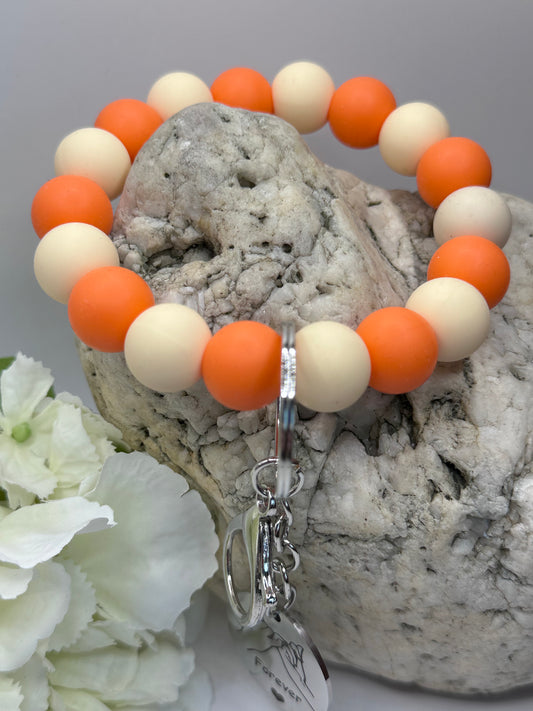 Angel Balls  Schlüsselanhänger Forever Orange/Beige mit Anhänger Handmade